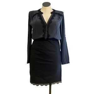 Rebecca Taylor Black and Gray Dress